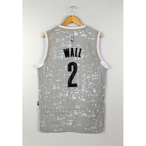 Camiseta Luces De La Ciudad Washington Wizards John Wall #2 Gris